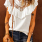 Lace Splicing Ruffled Short Sleeve T-shirt