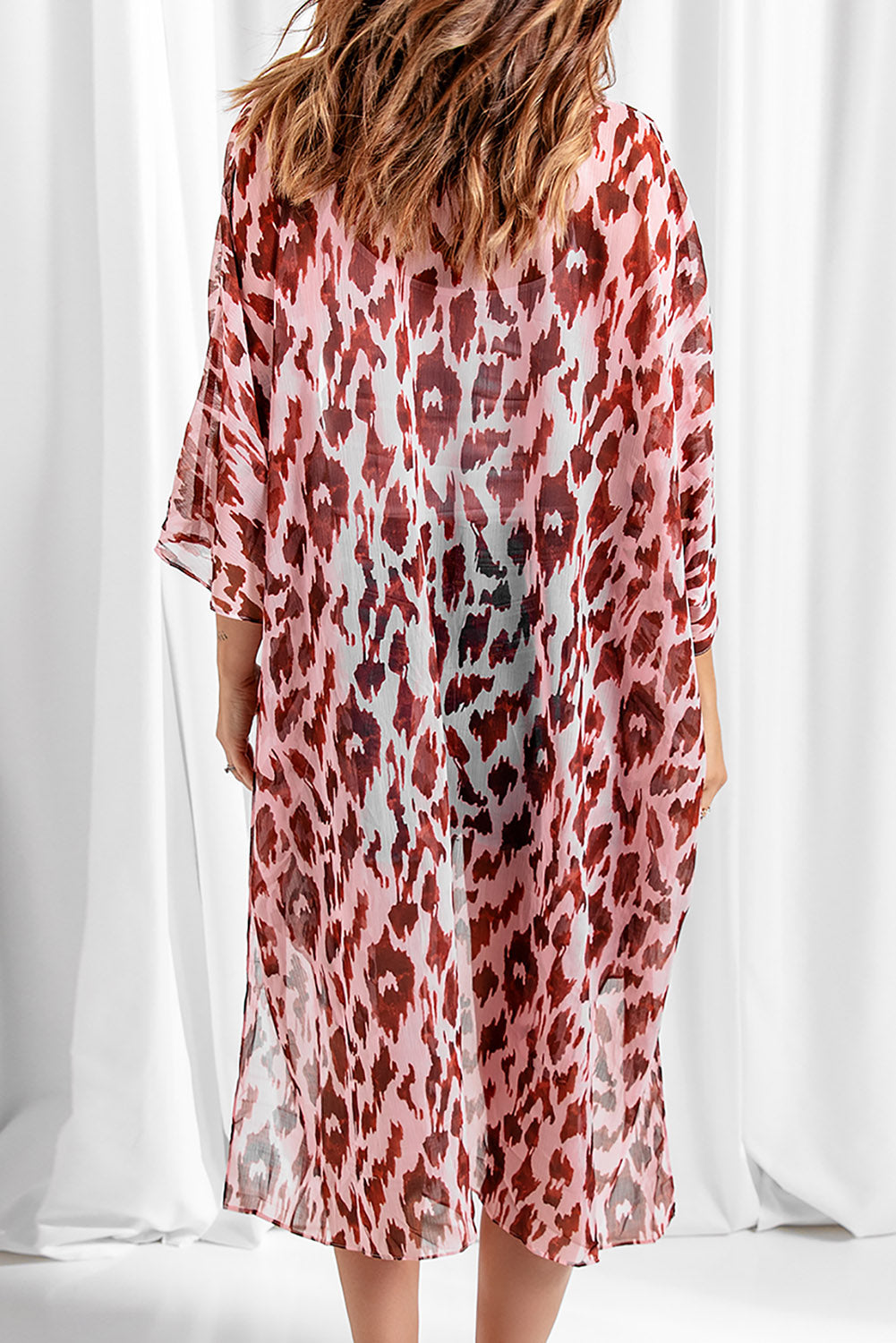Pink Animal Print Kimono