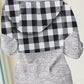 Plaid Splicing Pocketed Hoodie