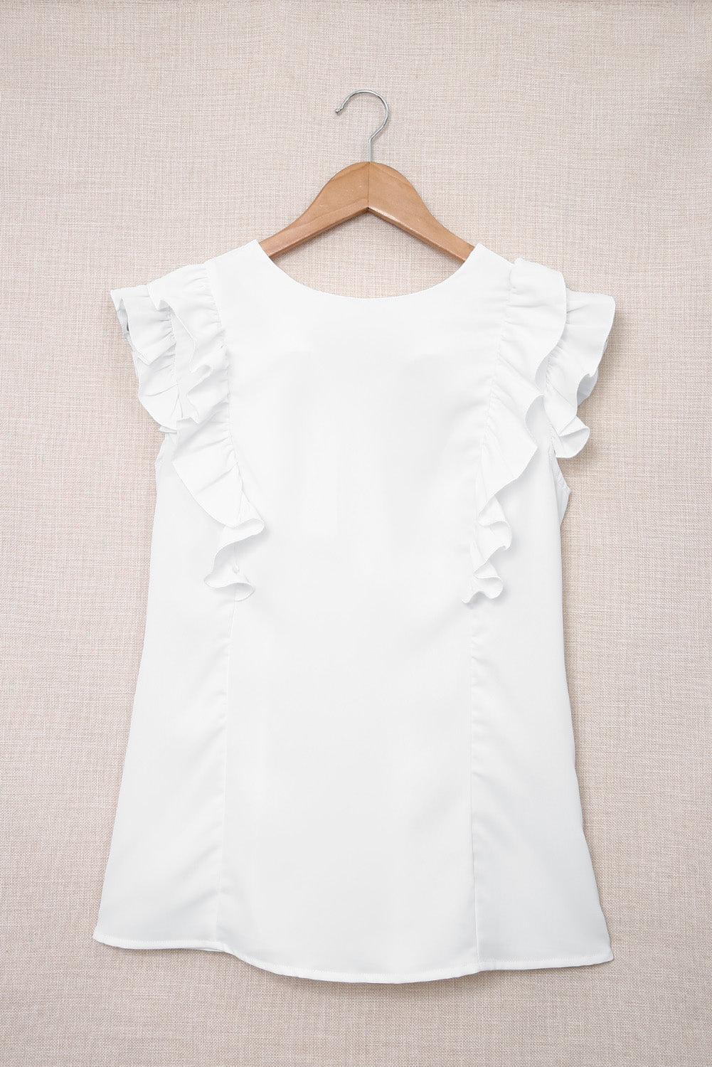 White Ruffles Tie up Sleeveless Top