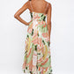 Spaghetti Straps Graffti Print Long Dress