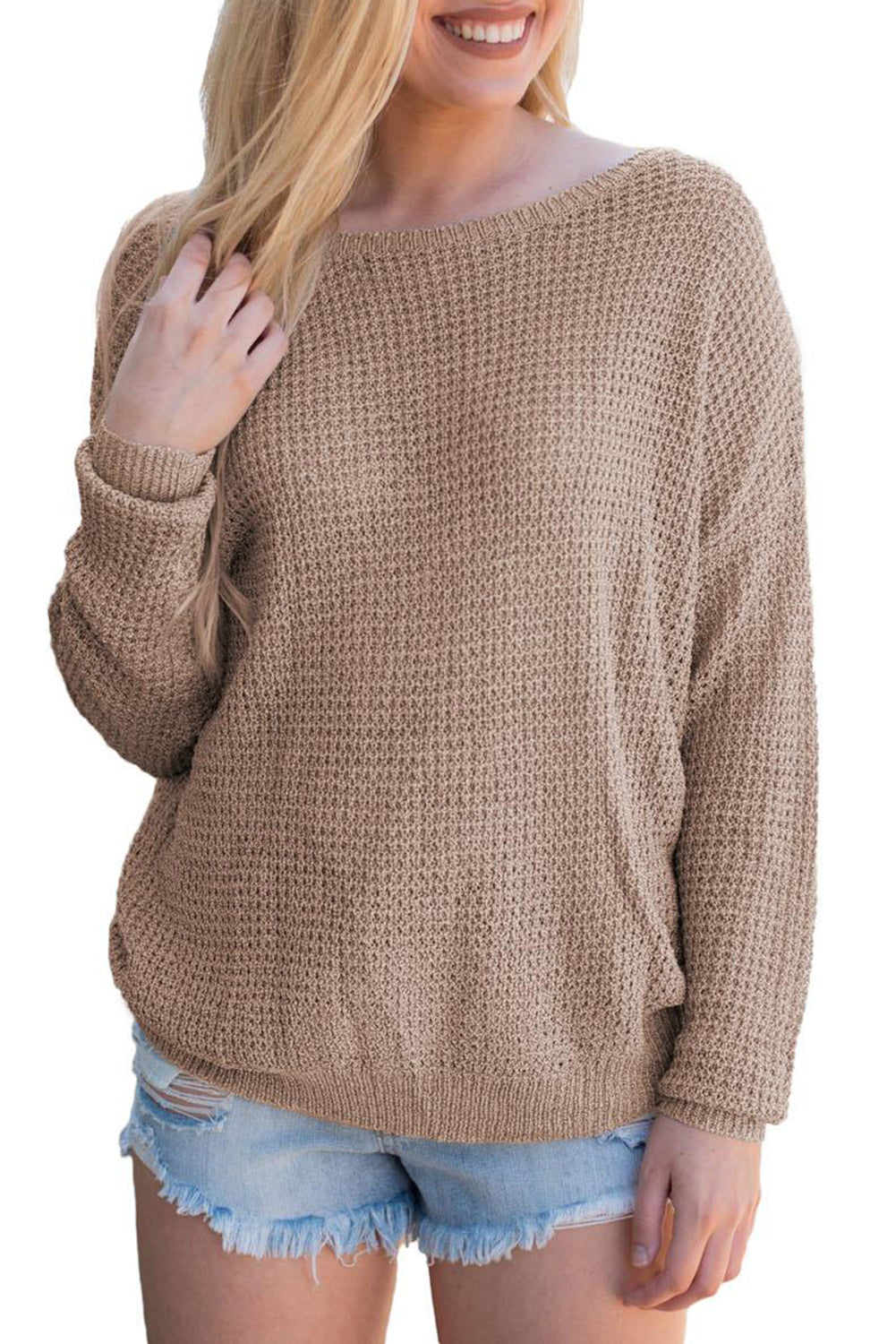 Cross Back Hollow-out Sweater