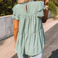 Green Cheetah Spotted Ruffle Top