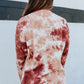 Red Tie Dye Crew Neck Long Sleeve Top