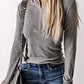 Zipper Slim-fit Long Sleeve Top