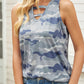 Hollow Out Camouflage Tank Top