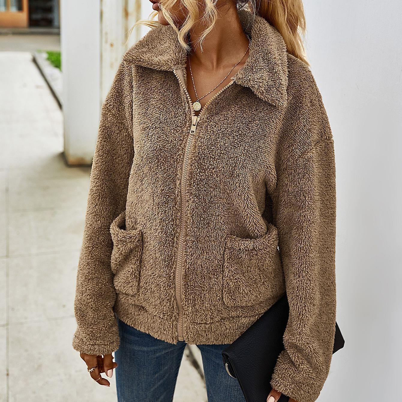 Winter thickening warm lapel jacket