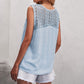 Lace Tie Front Button Tank Top