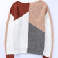Multicolor Loose Fit Color Block Knit Sweater