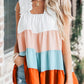 White Frill Straps Color Block Tiered Tank Top