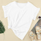 White V Neck Ruffle Short Sleeve T-shirt
