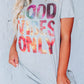 Gray GOOD VIBES ONLY Shining Letter Print Lounge Set