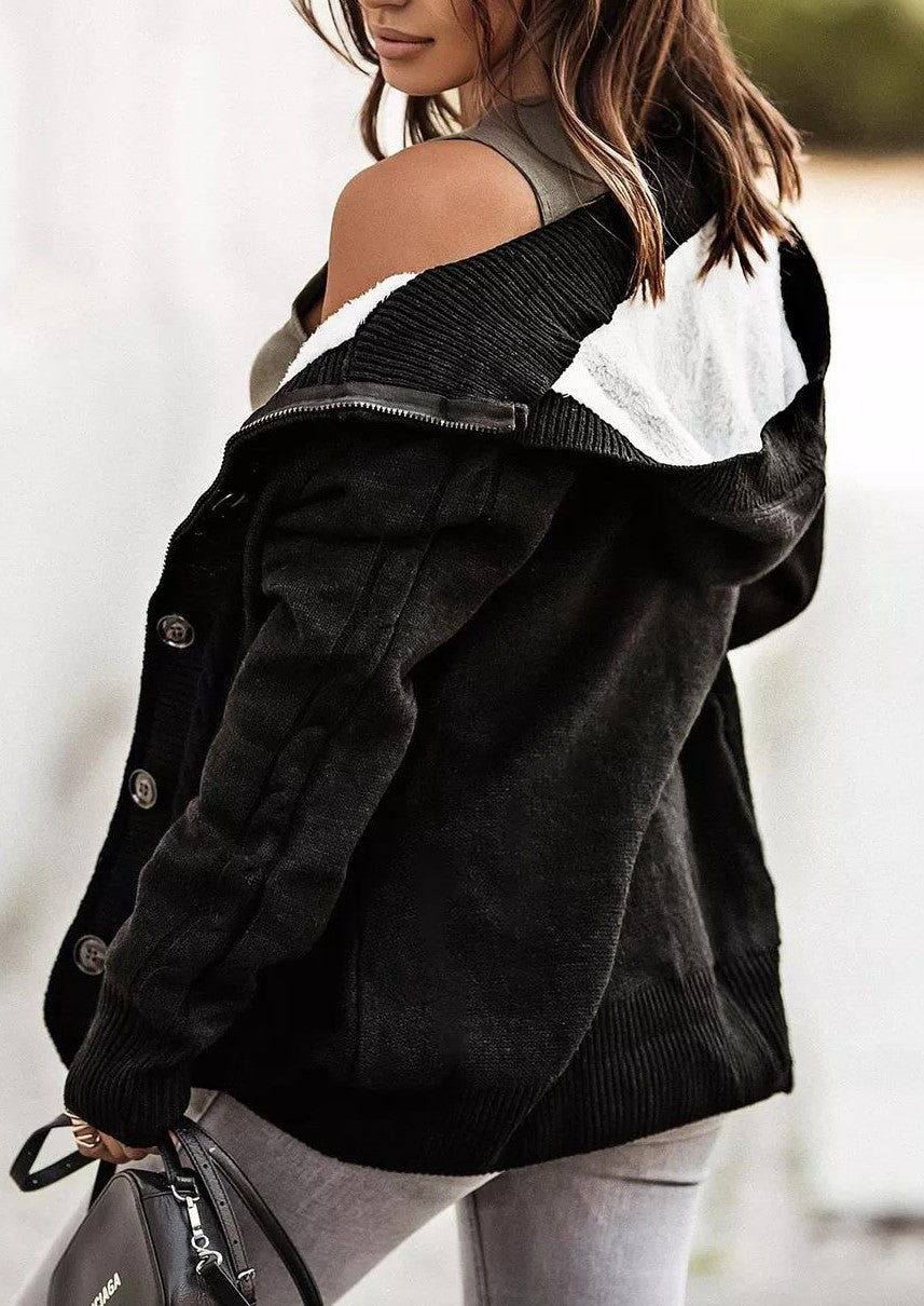 Long Sleeve Button-up Hooded Cardigans