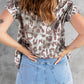 Ruffled Sleeve Leopard Top