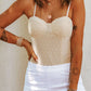 Nude Polka Dot Print Spaghetti Straps Bodysuit