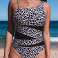 One-shoulder Mesh Cuouts Monokini