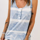 Tie Dyed Buttoned Round Neck Tank Top