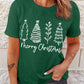 Green Merry Christmas Tree Graphic Print Tee