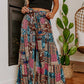 Multicolor Boho Paisley Mixed Print High Waist Pants