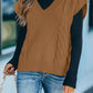 V-Neck Twist Knitted Vest Sweater