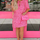 Leopard Animal Print Half Sleeve Shift Dress