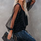 Black Sheer Embellished Tulle Duster Kimono