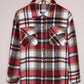 Geometric Plaid Print Pocketed Shacket