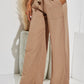 Elastic Smocked Waist Wide Leg Casual Pants