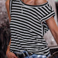 Black Striped Butterfly Sleeve T Shirt