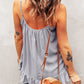 Spaghetti Straps Pleated Ruffled Tank Top