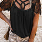 Cut Out Lace Patchwork Short Sleeve Top