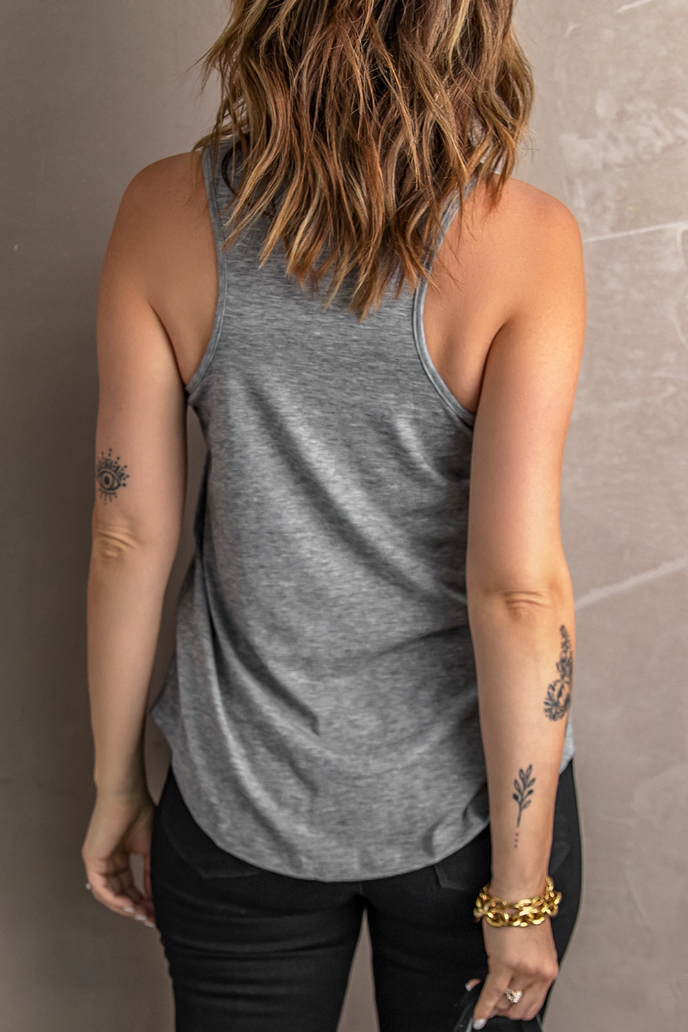 V Neck Racerback Tank Top with Pocket