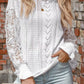 Crochet Lace Pointelle Knit Sweater