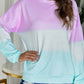 Color Block Tie Dye Pullover Sweatshirt