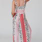 Leopard Color Block Mix Print Pocketed Jumpsuit