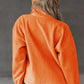 Half Button Pocketed Fleece Pullover Sweatshirt