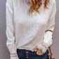 Lace V Neck Cuffed Blouse