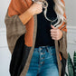 Orange Neutral Colorblock Drapey Cardigan