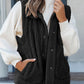 Snap Button Pocketed Sherpa Vest Jacket