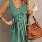 Buttons Sleeveless High Waist Mini Dress