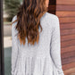 Animal Print Ruffle Babydoll Blouse