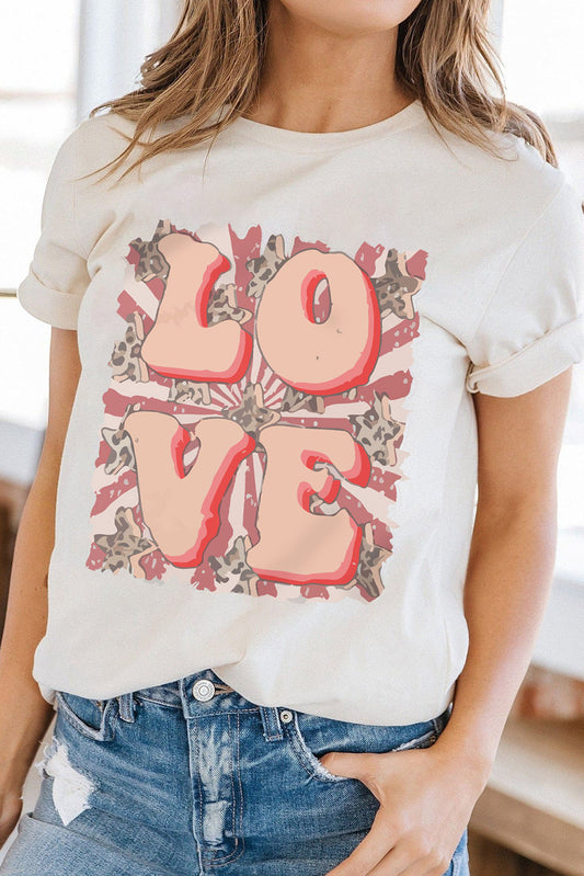 White Valentines LOVE Graphic Tee
