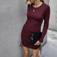 Autumn simple sexy dress