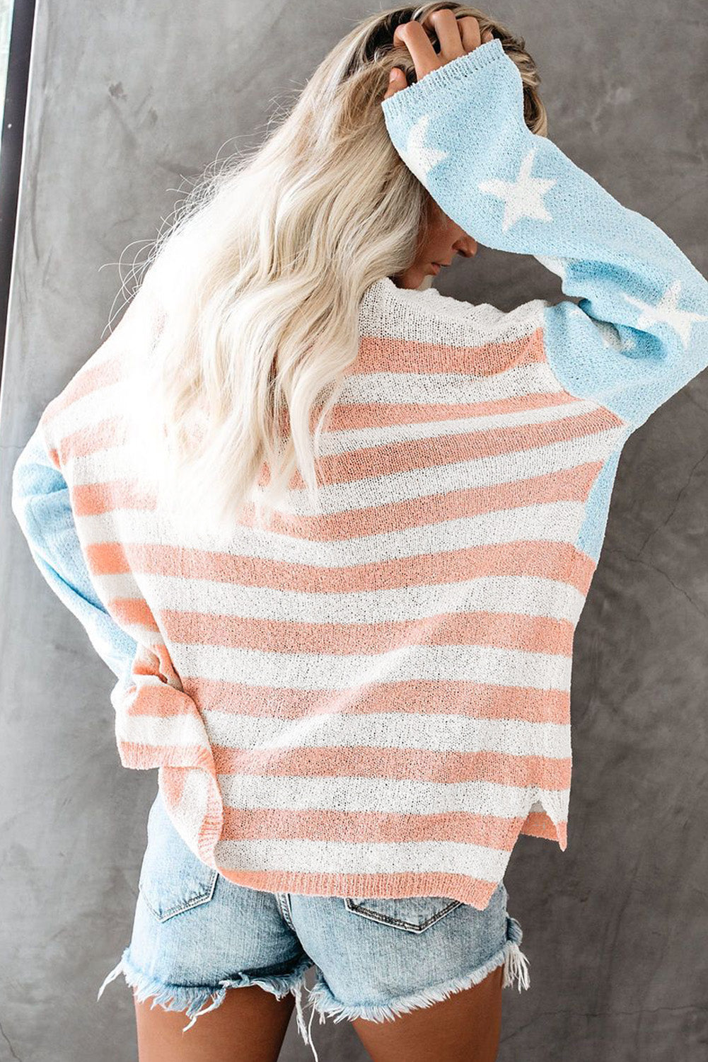 US Flag Print Sweater