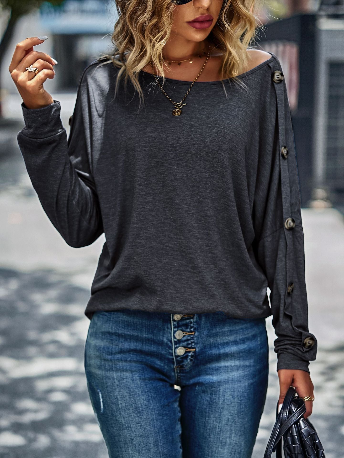 Knitted high stretch warm winter fashion casual blouse