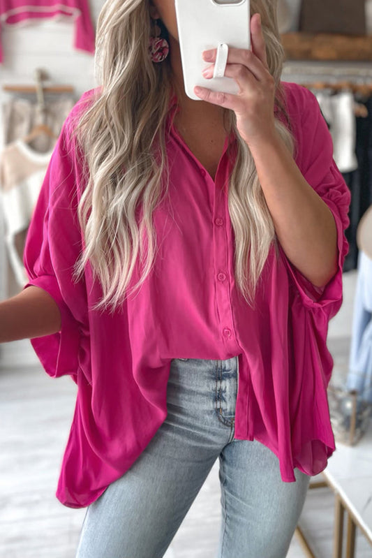 Rose Soft Oversize Dolman Shirt