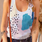 Mixed Abstract Print Racerback Tank Top