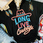Long Live Cowboys Graphic Print Crew Neck T Shirt