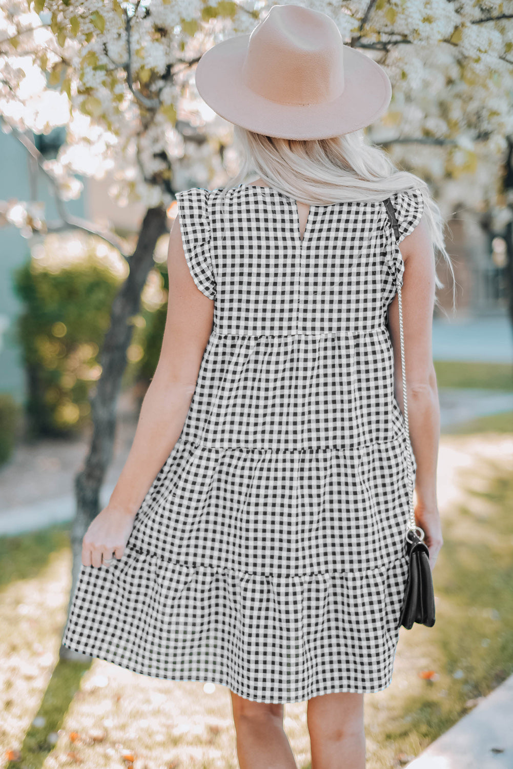 Plaid Ruffled Mini Dress