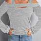 Cold Shoulder Hollow-out Bust Knit Top